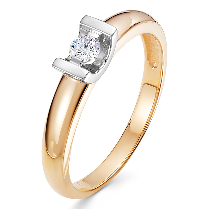 Кольцо, золото, бриллиант, 302-1100